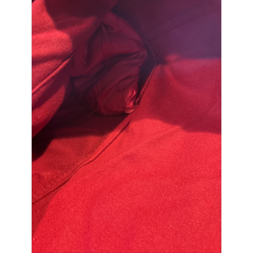 Linda Allard for Ellen Tracy Red 100% Wool Open Front Cardigan Jacket Womens 8 - Picture 3 of 12